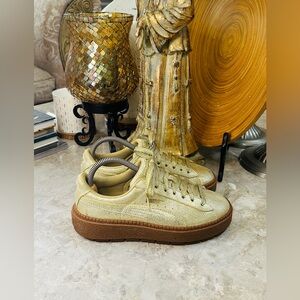 Puma Shine Wns Glitter Gold Sneakers Women's Size 6